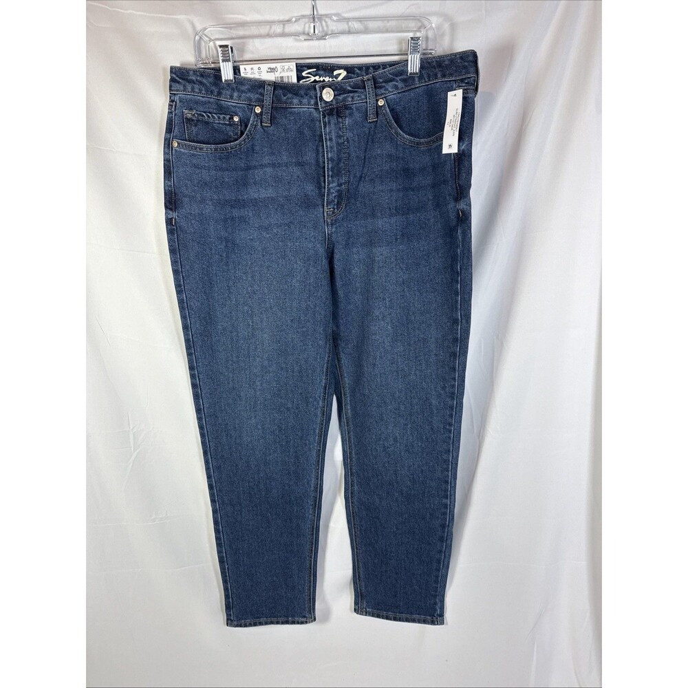 Seven 7 Women’s Slim Straight Jean High Rise Color Birch Blue Size 12 Retail $79